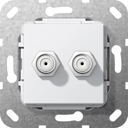 GIRA 565103 Wall Insert with 2 SAT Sockets - White