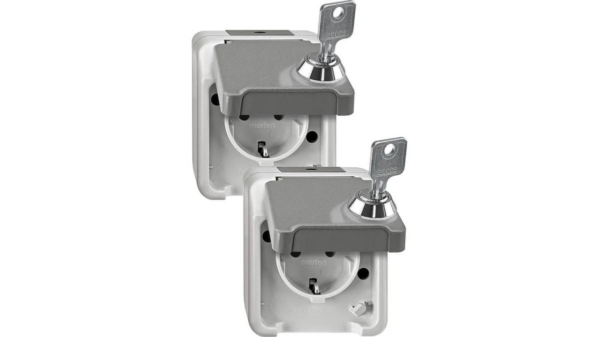 Merten SCHUKO Socket, Light Gray (MEG2418-8029)