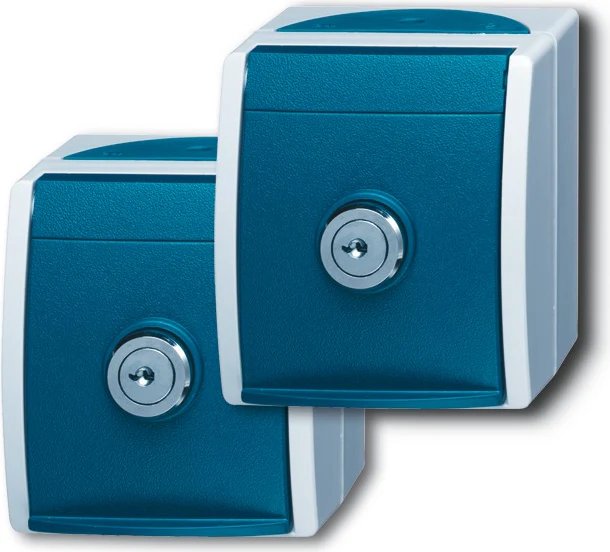 Busch Jaeger CEE 7/3 Power Outlet Accessory, Blue-Grey