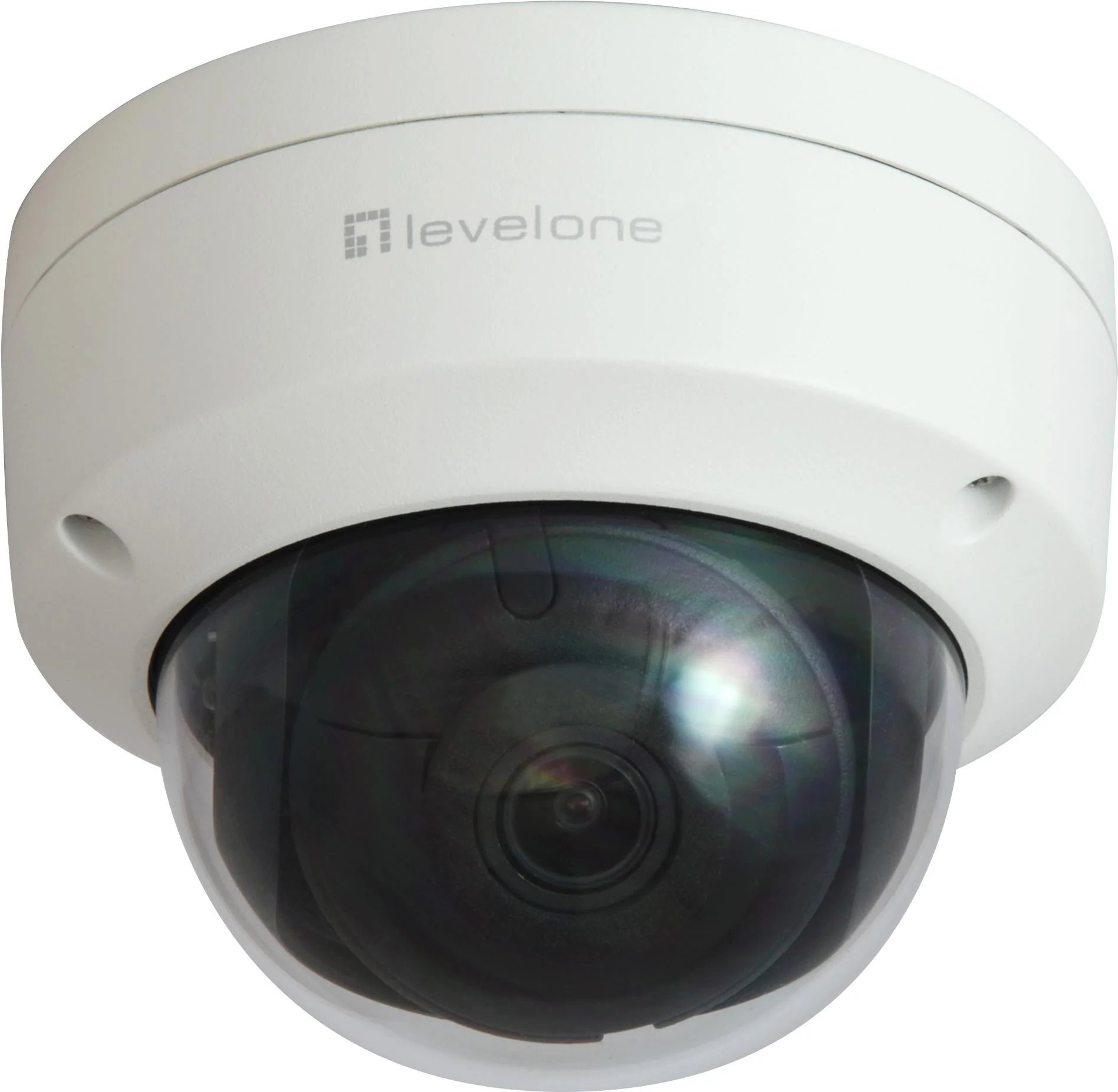 LevelOne Gemini Fixed Dome IP Network Camera - 6MP - H.265 - PoE - IR LEDs - Indoor/Outdoor - Security Camera - White Dome (FCS-3404)