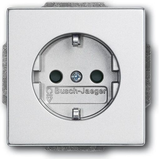 Enchufe de pared Busch Jaeger Schuko, CEE 7/3, Plata