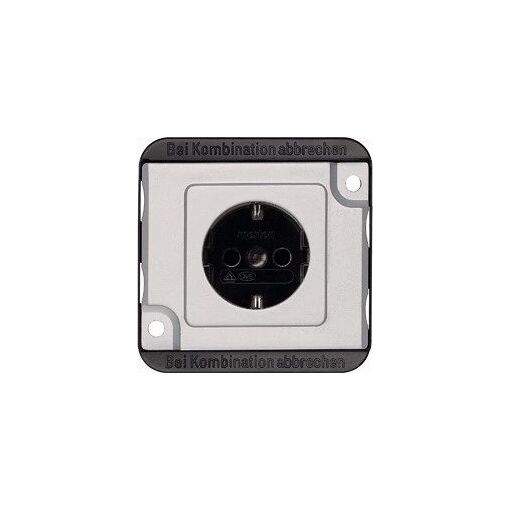 Enchufe Merten MEG2300-7060 CEE 7/3, Plateado