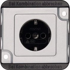 Merten MEG2300-7060 CEE 7/3 Socket, Silver
