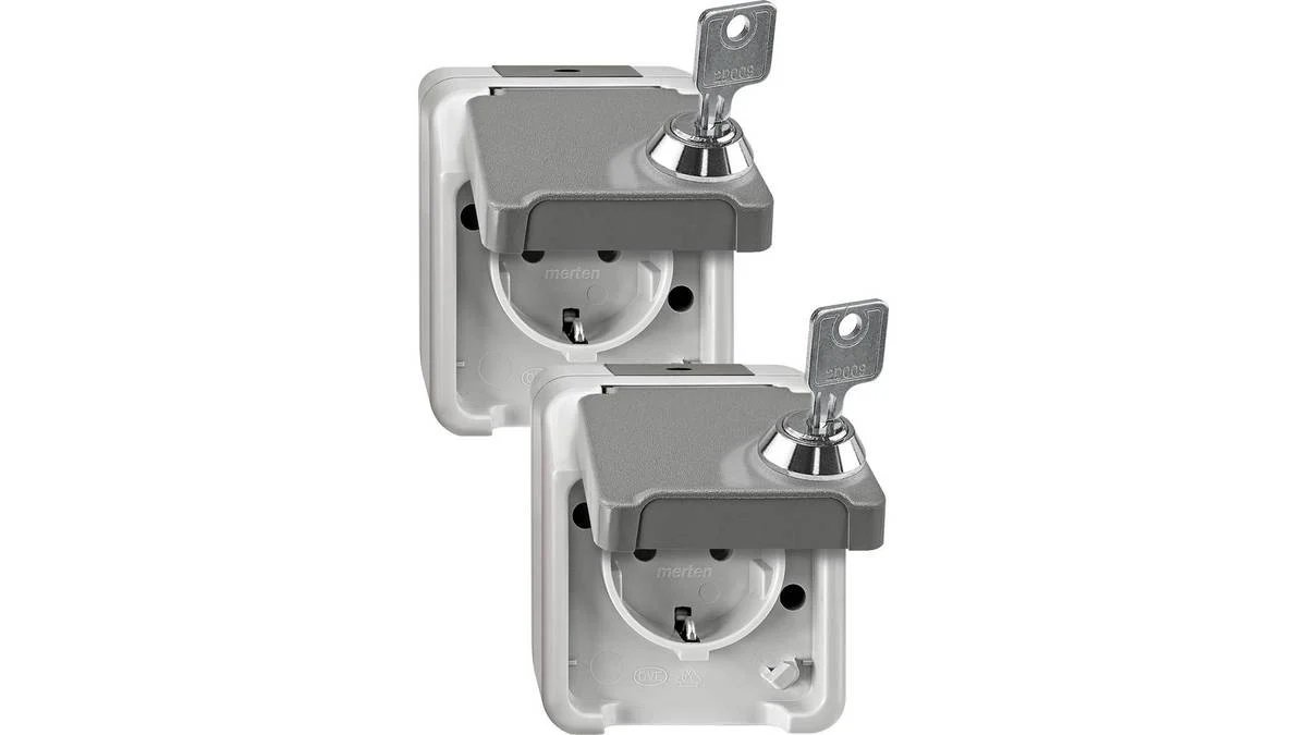 Merten SCHUKO MEG2424-8029 Light Grey Wall Outlet