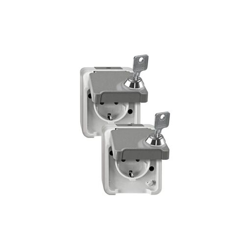 Enchufe de pared Merten SCHUKO MEG2424-8029 gris claro
