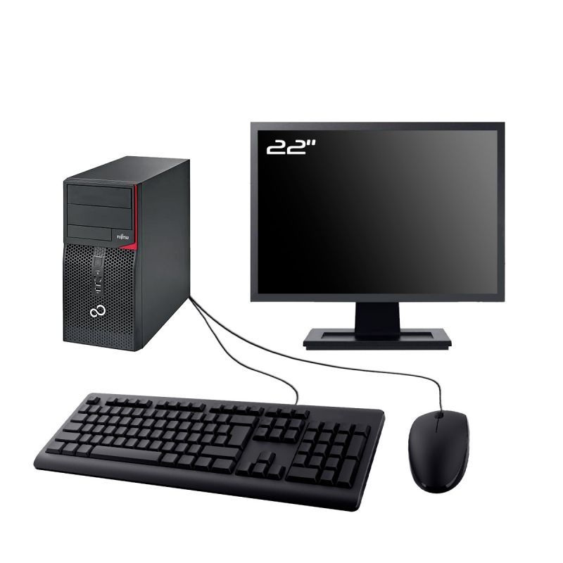 Ordinateur de bureau Fujitsu P556 - Écran 22'', Processeur Intel i5-6500, 8 Go de RAM, 2 To SSD, Windows 11