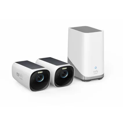 Eufy Security Camera System E8144323 - 2 Cameras E41, 1 HomeBase 3, 3W Solar Panel