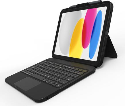 Zagg Tough Keys Keyboard Case for Apple iPad 10.9" (10th Gen) - Black Swiss
