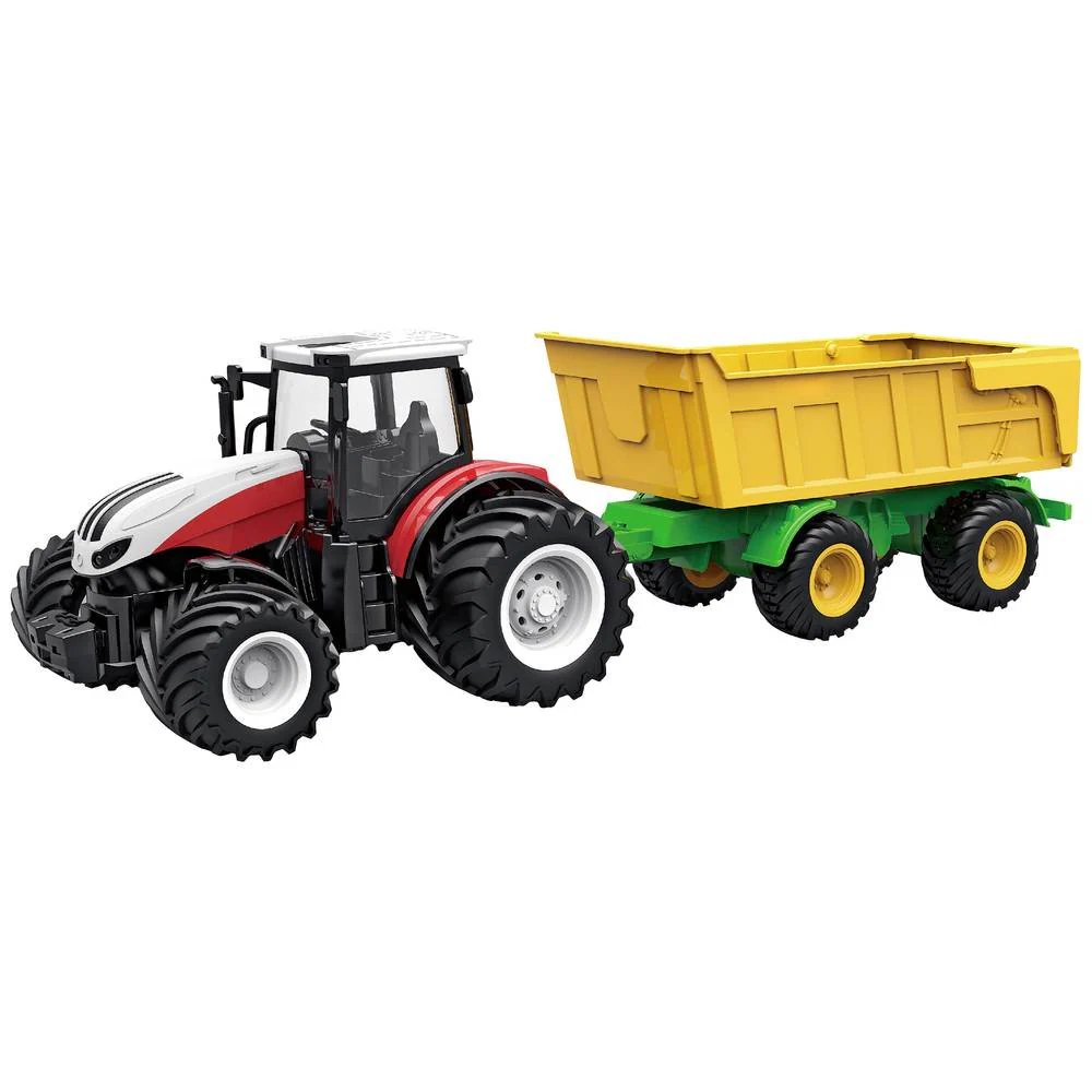 Amewi Toy Tractor with Tipping Trailer (RC) Model, Electric Motor 1:24 (22600)