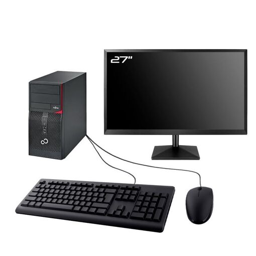 PC de torre Fujitsu P556 - Pantalla de 27'', Intel i5-6500, 16 GB de RAM, 240 GB SSD, Windows 11