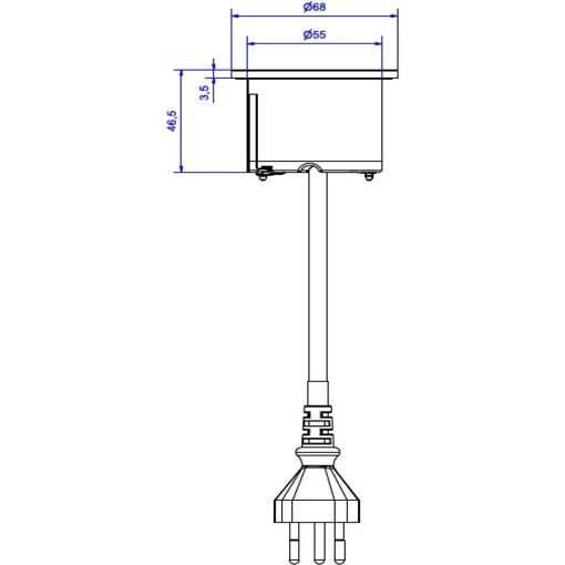 Enchufe de potencia Bachmann PIX, 1xCH T13, 2m