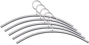 Kerkmann Chrome Clothes Hangers, 10mm Chromed Thickness, 460mm Length, Curved - 5 Pieces (6006)