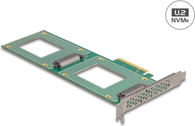 Delock PCI Express 4.0 x8 Card for 2x Internal U.2 NVMe SFF-8639 - Bifurcation (LxB: 236 x 87 mm)