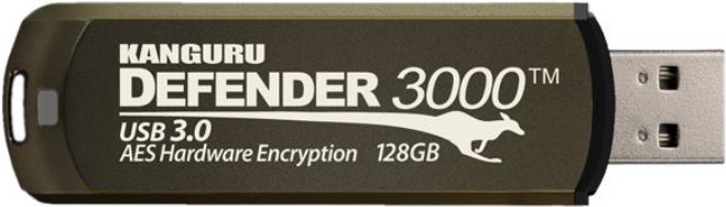 Kanguru Encrypted Defender 3000 - 16GB USB Flash Drive - Encrypted - USB 3.2 Gen 1 - FIPS 140-2 Level 3 - TAA Compliant