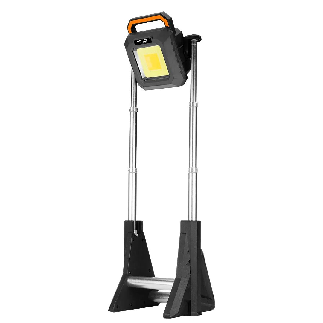NEO TOOLS Telescopic Floodlight 3000 lm (Size: Adjustable, Color: Black, Capacity: 3000lm)