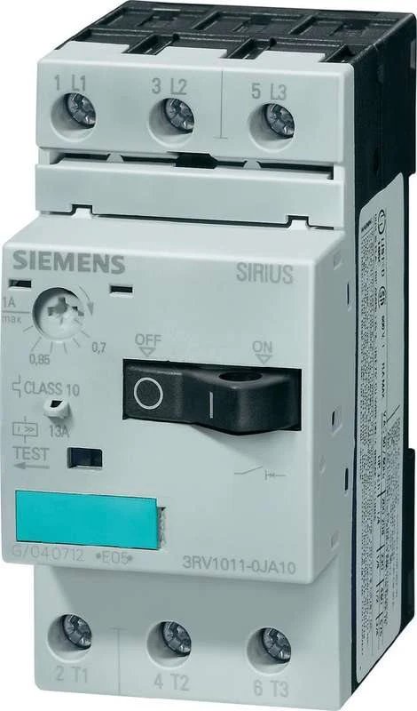 Interrupteur de performance Siemens SIRIUS 3RV1011-1HA10, 3 pôles, tension maximale 690 V, 50/60 Hz