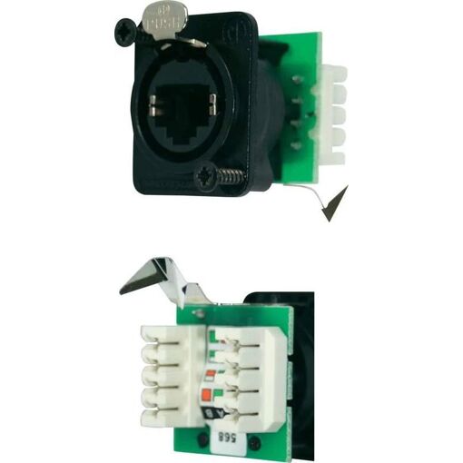 Conector RJ45 Neutrik recto, serie EtherCon® D, 8P8C, negro (NE8FDV-YK-B)