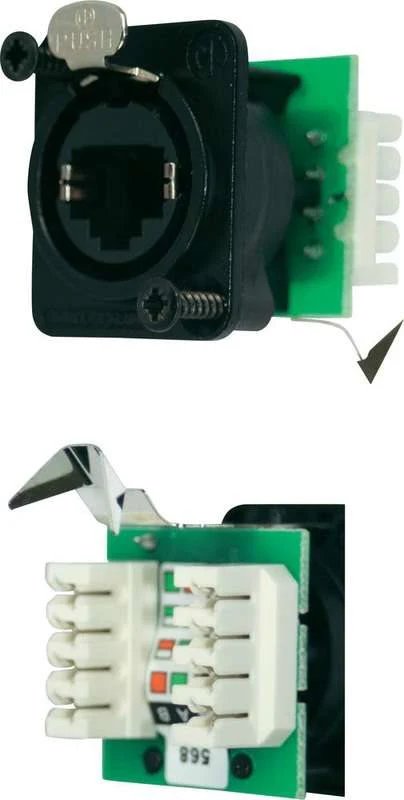 Neutrik RJ45 Straight Through Connector, EtherCon® D Series, 8P8C, Black (NE8FDV-YK-B)