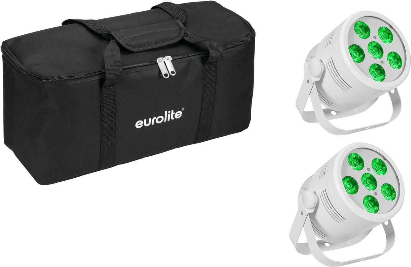 Eurolite LED Par Wash Light Set (2x 6QCL Floor Lights + Soft Bag)