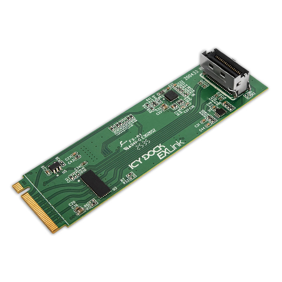 Adaptador ICY DOCK EXLink MB309A5 M.2 NVMe PCIe 5.0 x4 a MCIO 4i con Redriver