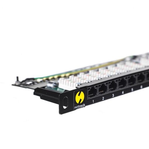 Panel de conexión Netrack 19' 24 puertos Cat. 5e UTP, negro