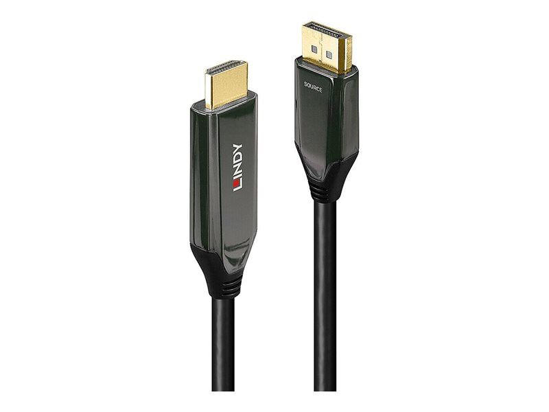 Adaptateur Lindy DisplayPort vers HDMI - 1m - Noir - Prise en charge 8K60Hz, 4K120Hz