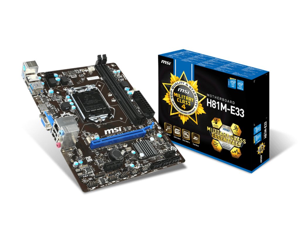 MSI H81M-E33 LGA 1150 Intel H81 Micro ATX Motherboard