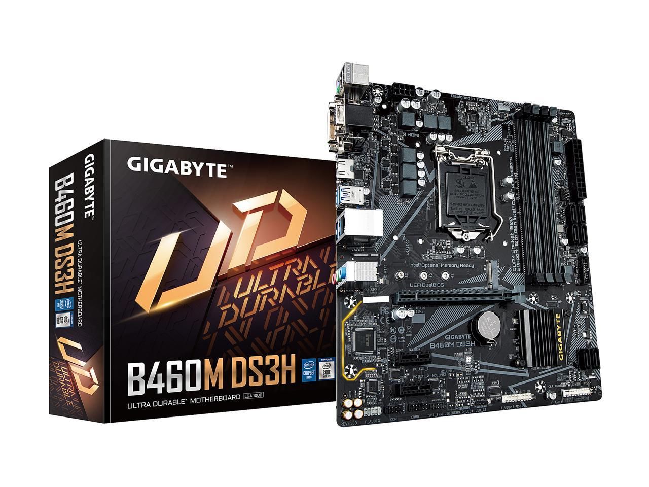 Gigabyte B460M DS3H LGA 1200 Intel B460 Micro-ATX Motherboard with M.2, SATA 6Gb/s, USB 3.2 Gen 1
