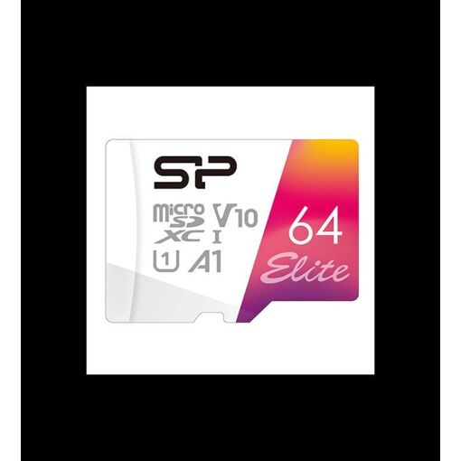 Silicon Power Elite MicroSDXC Card - 64GB (Includes SD Adapter) A1/V10/UHS-I U1/Class 10