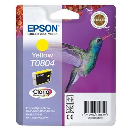Cartucho de tinta original amarillo Epson T0804 (listo para reponer Amazon Dash)