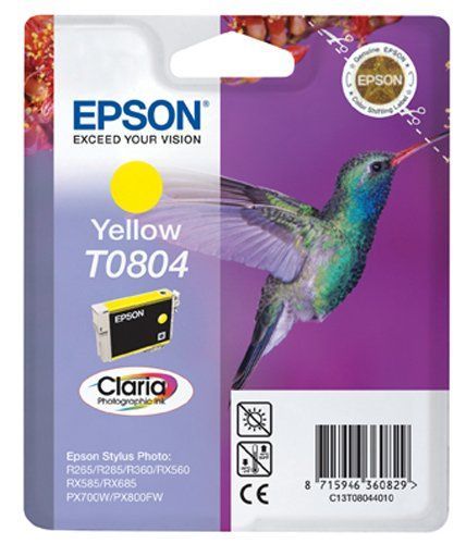 Epson Original Yellow Ink Cartridge T0804 (Amazon Dash Replenishment Ready)