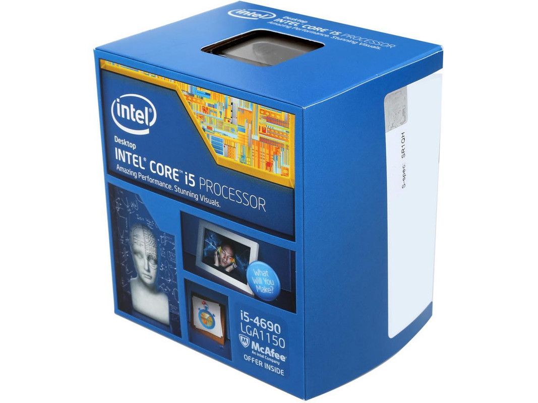 Procesador Intel Core i5-4690 - Cuádruple núcleo de 4ª generación Haswell, 3,5 GHz, LGA 1150, 84W, Gráficos Intel HD 4600