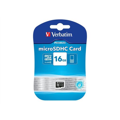Verbatim Micro SDHC Memory Card - 16GB, Class 10