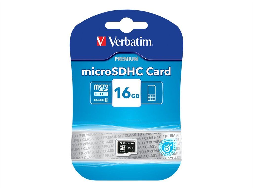 Verbatim Micro SDHC Memory Card - 16GB, Class 10