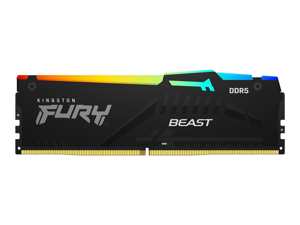 Kingston FURY Beast RGB DDR5 32GB (288-pin DIMM, 6400MHz/PC5-51200, CL32, 1.4V, Buffered, On-die ECC)