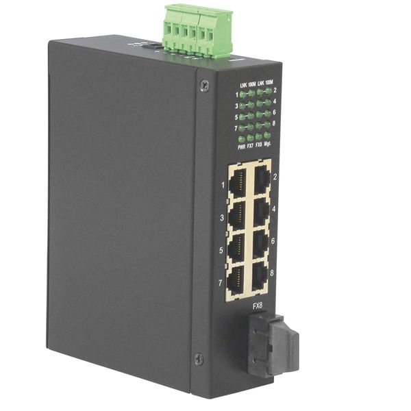 Roline Industrial Switch 7x RJ-45, 1x SC, Unmanaged