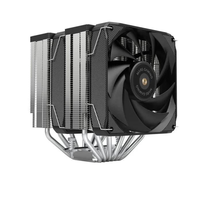 Mars Gaming MCPU-XU6 CPU Cooler, 350W TDP, 2x FDB Copper Hyper-Balanced Fans, 6 HCT ULTRA Heatpipes, Black
