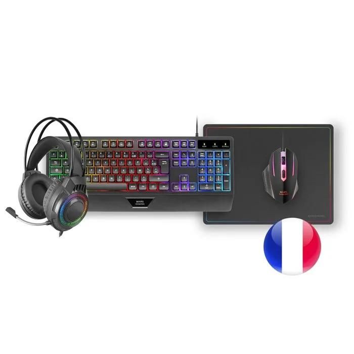Mars Gaming MCP124PRO - Gaming Set (RGB Keyboard, 3200 DPI Mouse, RGB Headset)