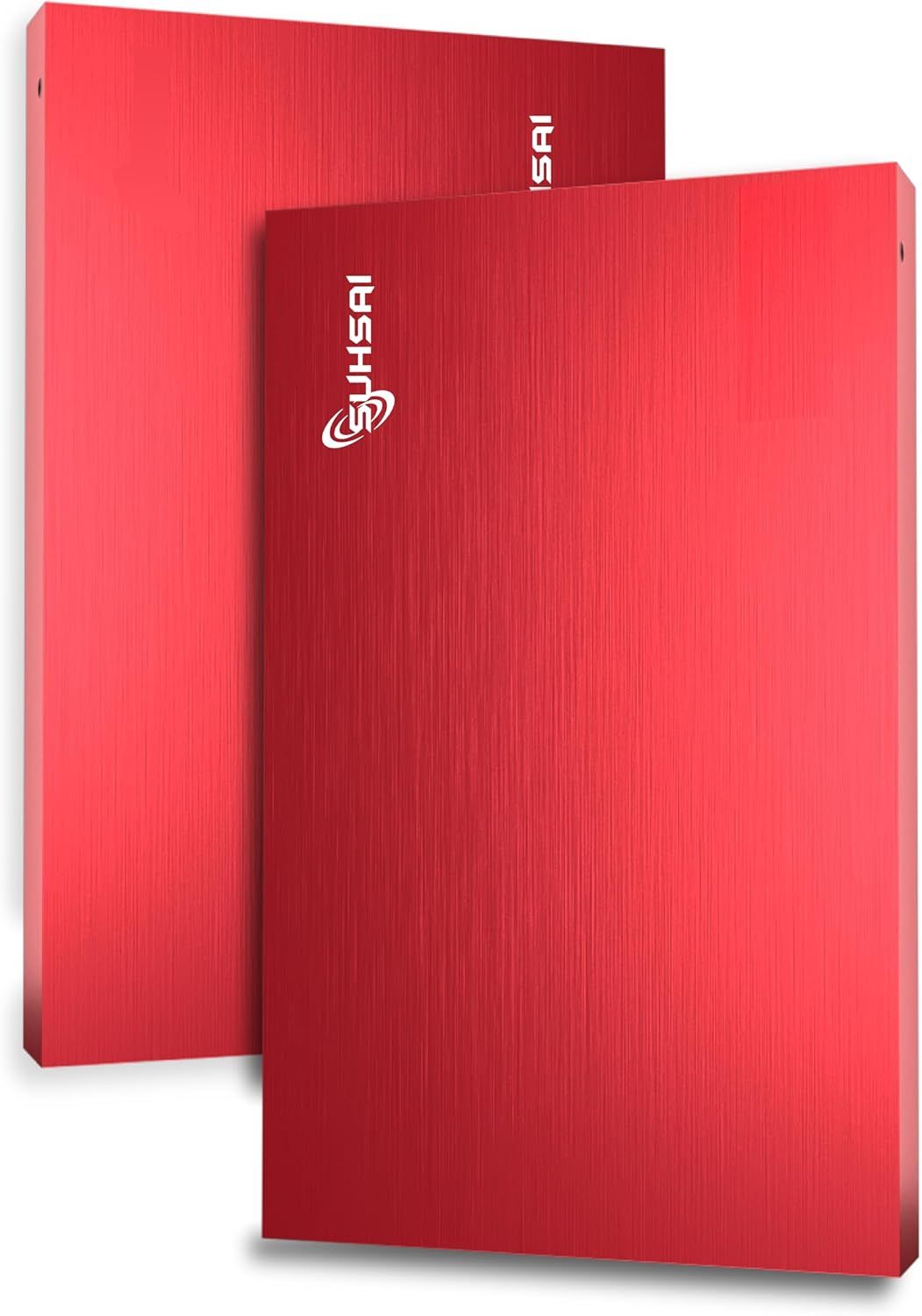 External Hard Drive Portable USB 2.0 Storage Disk 1TB High-Speed Data Transfer Compatible with PC, Mac, Windows, Desktop Computer (Red)