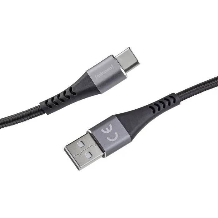 Câble de charge et données USB-C Intenso A315C, 1,5 m, charge rapide jusqu'à 60 W, noir