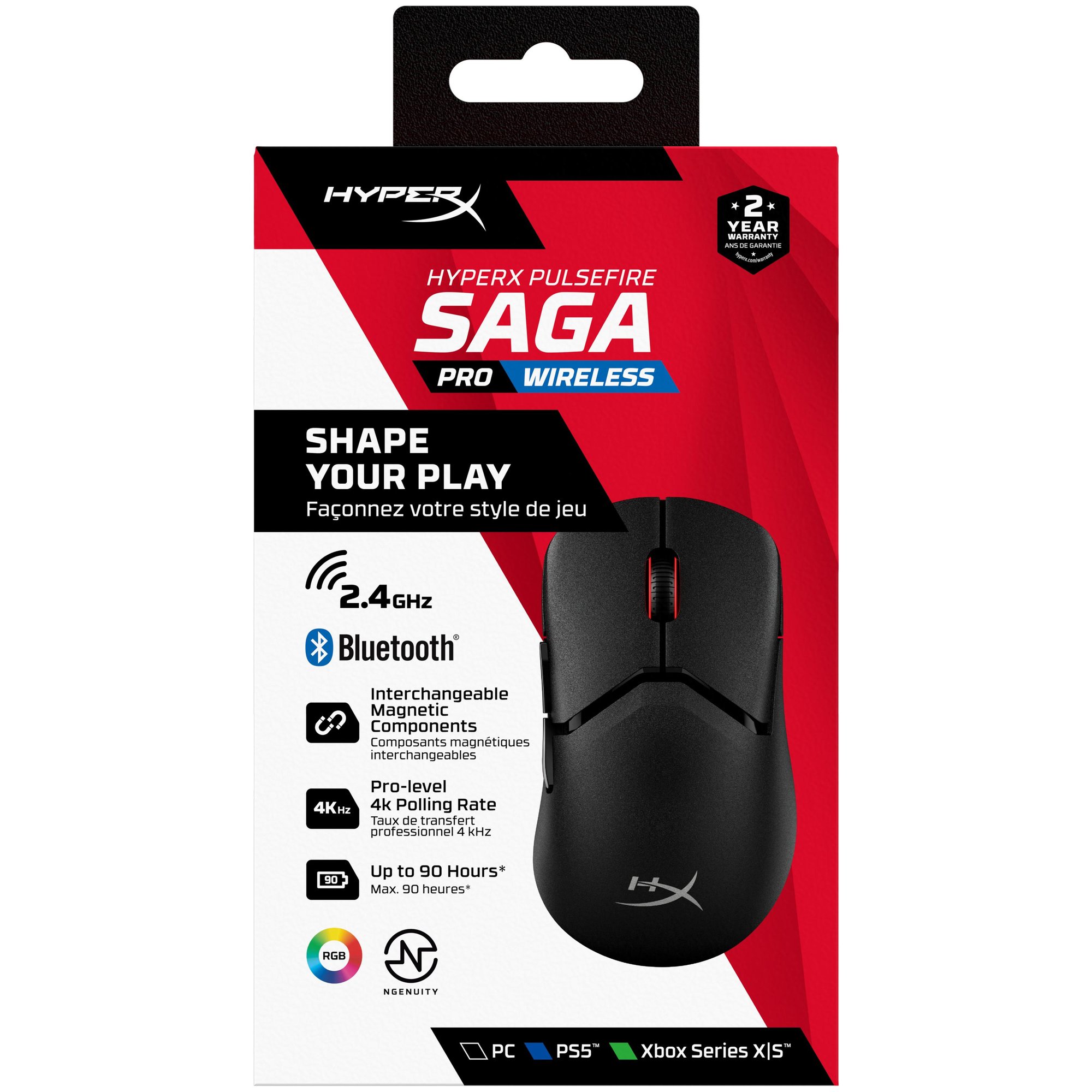 HyperX Pulsefire Saga Pro Wireless Gaming Mouse (Black)