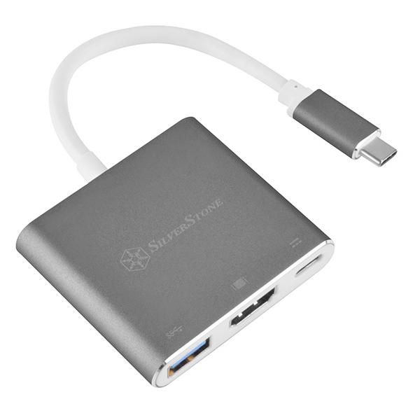 Silverstone SST-EP08C USB 3.2 Gen 1 (3.1 Gen 1) Type-C Docking Station, Charcoal