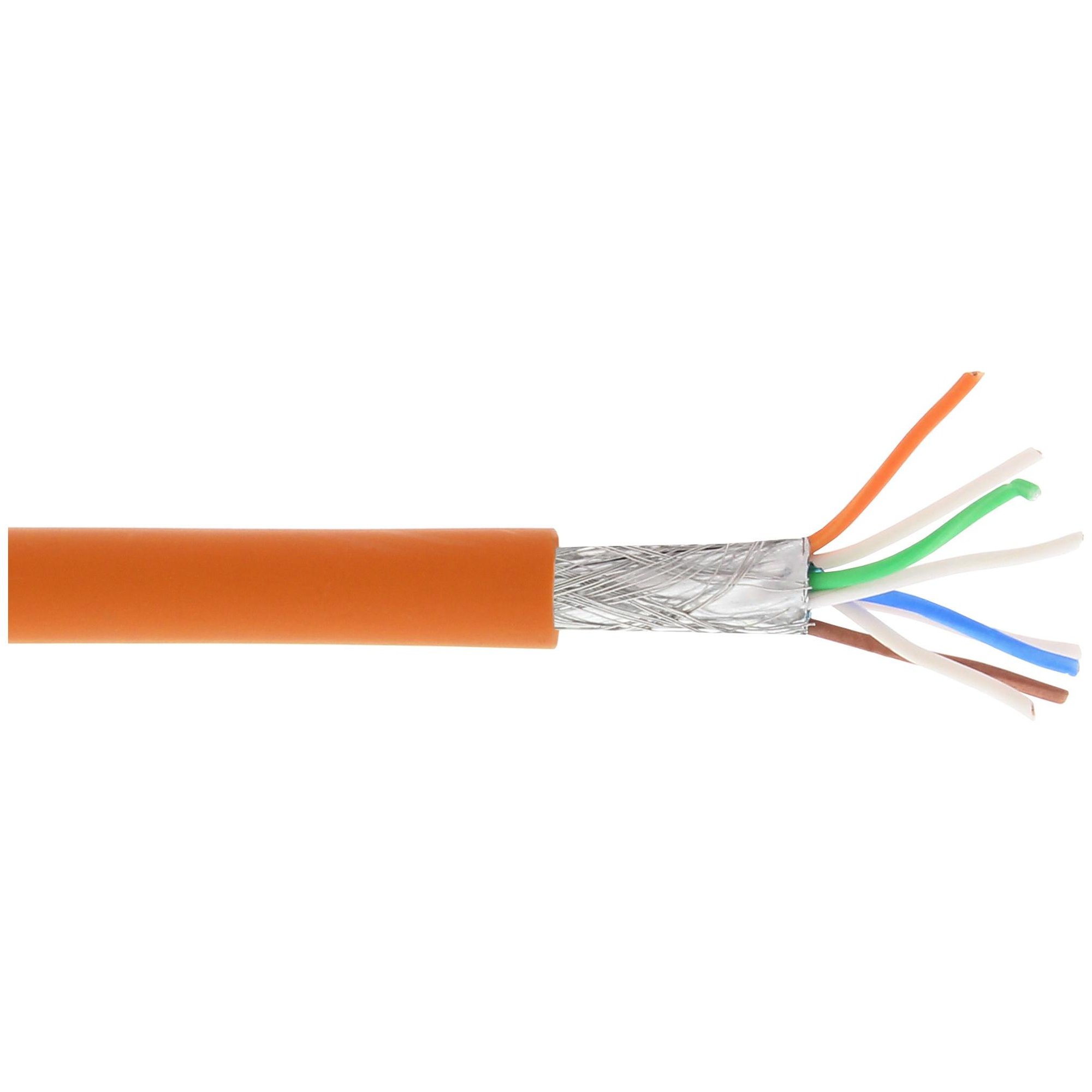 InLine Cat6a Network Cable, 100m, S/FTP (S-STP), Orange
