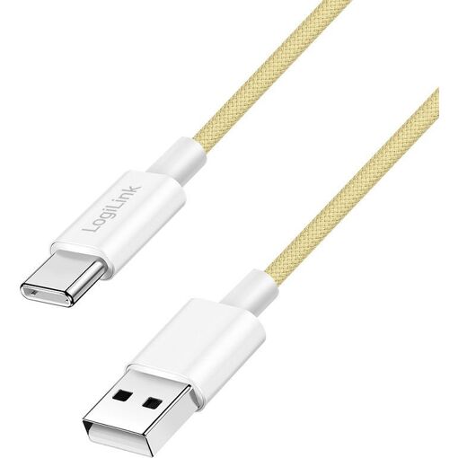 LogiLink USB 2.0 Cable, USB-A to USB-C, 1m, Yellow