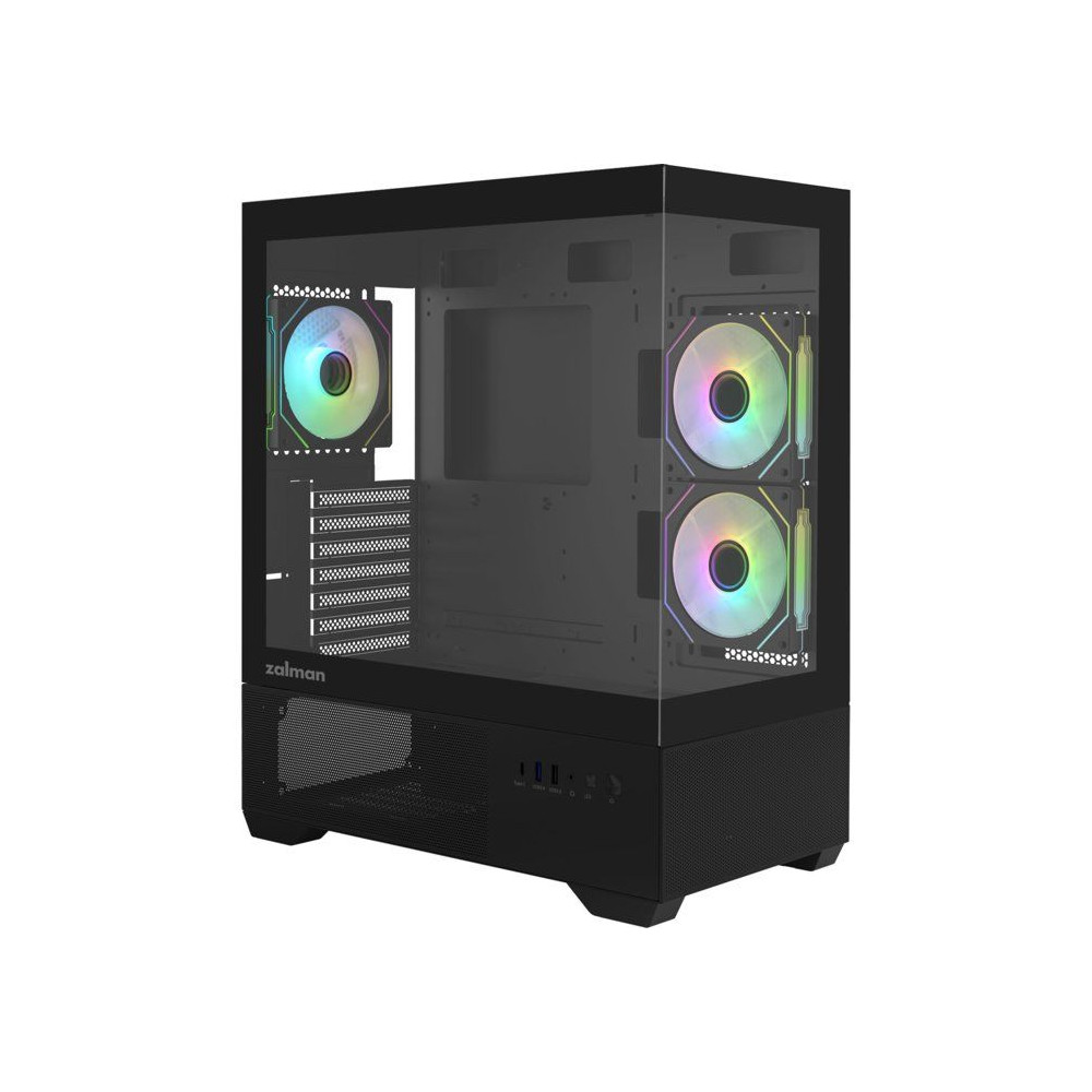 Zalman Chronix V2 Mid-Tower Case - Black, 3x120mm A-RGB Fans, 2x Tempered Glass Panels