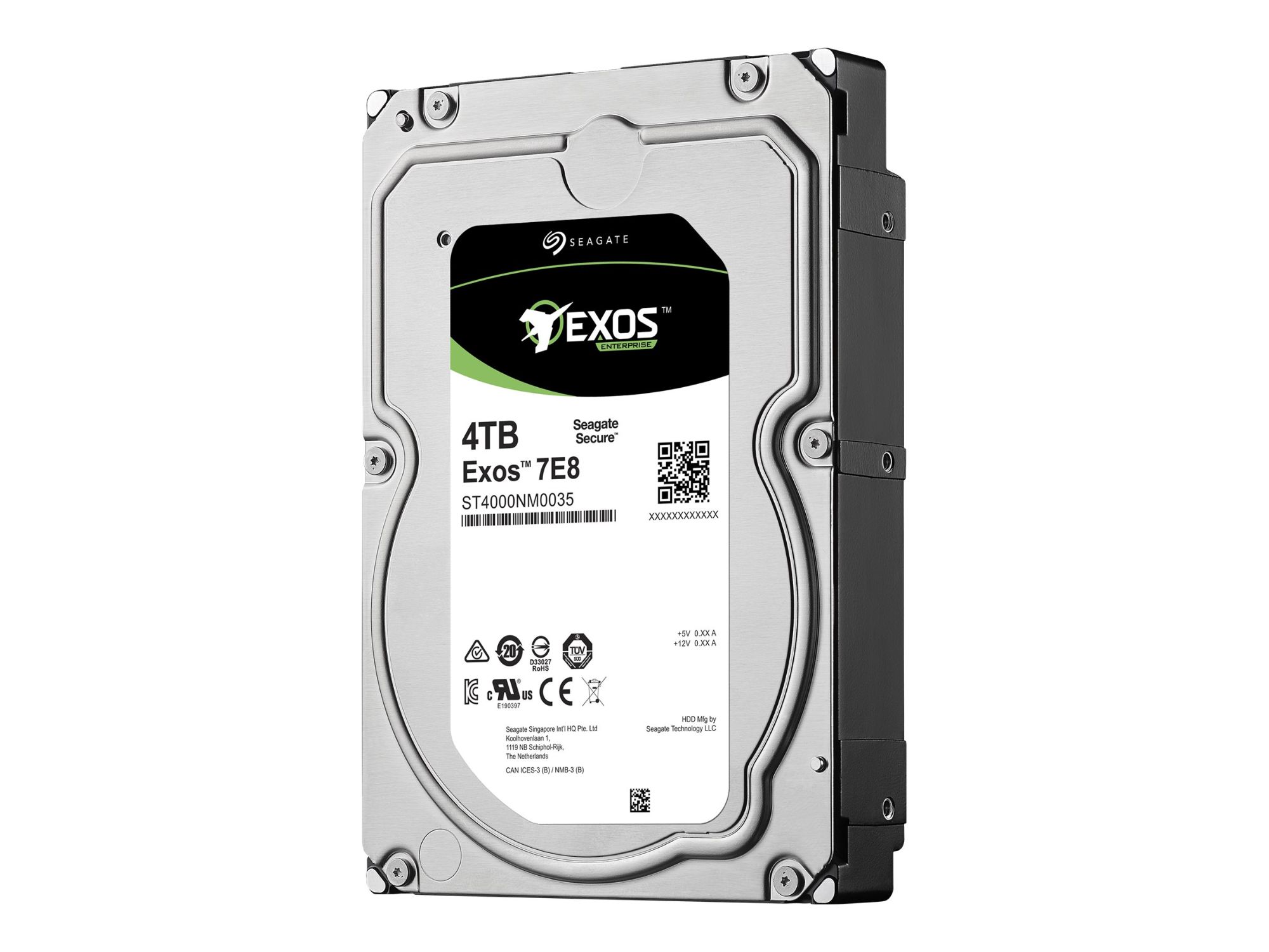 Seagate Exos 7E8 - 4TB Internal Hard Drive - 3.5" SATA 6Gb/s - 7200 RPM - 128MB Cache