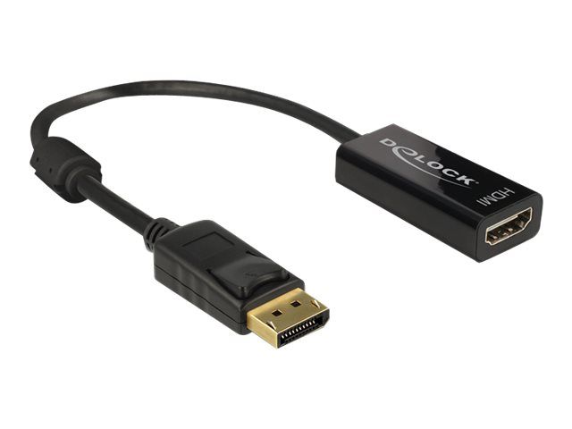 Delock Video Adapter - DisplayPort Male to HDMI Female - 20 cm - Black - 4K Support