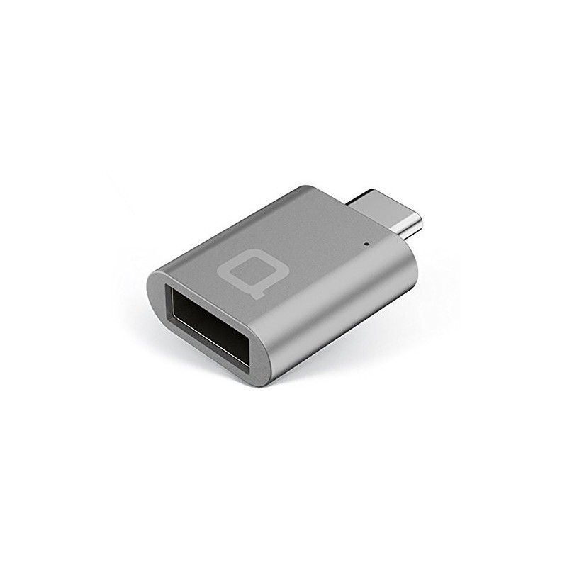 NoNDA Mini USB Adapter - 24-Pin USB-C to USB Type A - USB 3.1 Gen 1 - Stellar Gray