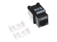IC Intracom CAT6 Modular Jack, Black, Standard Cut-Through, Impact Termination - RJ-45