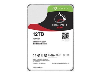Disque dur interne Seagate IronWolf 12 To - 3,5", SATA 6 Gb/s, 7200 tr/min, mémoire tampon : 256 Mo